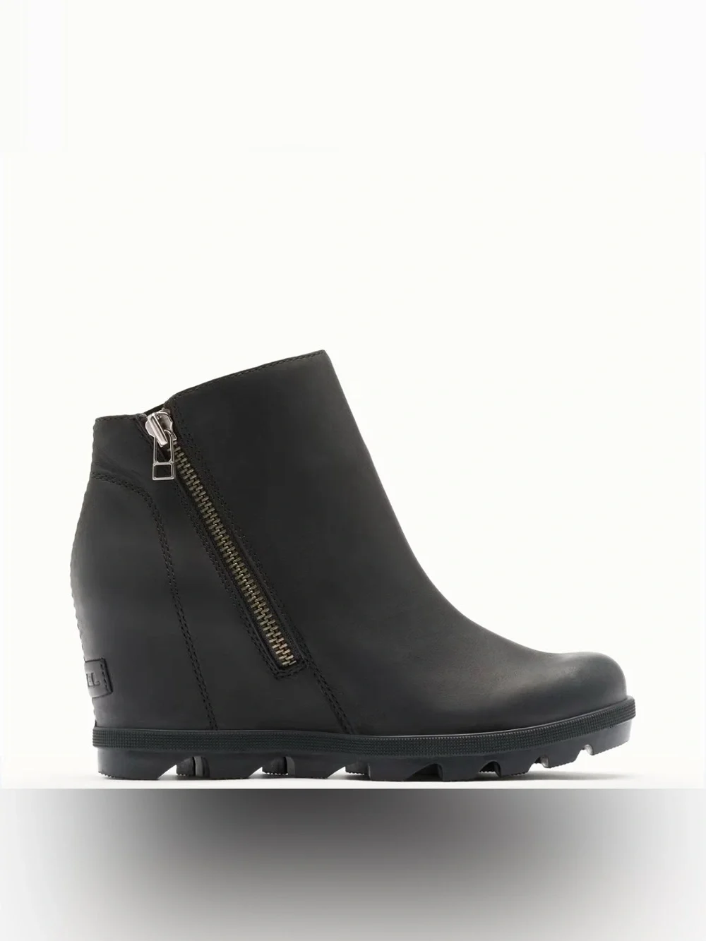 SOREL Joan Rhapsody™ Zip Women's Wedge Boot in Black, Black Size 9